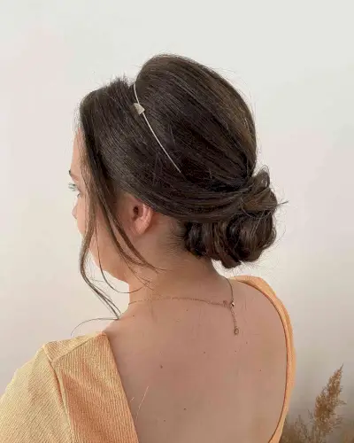 Dashing Dark Brunette Twisted Bun