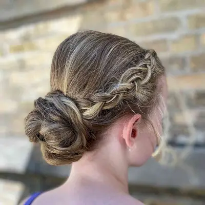Easy Braid Updo with Low Twist Bun