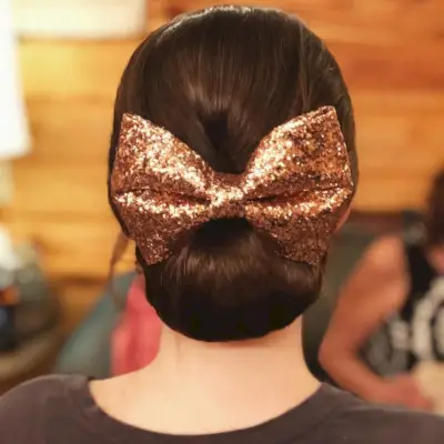 Classy Bun with a Bow Hairstyle