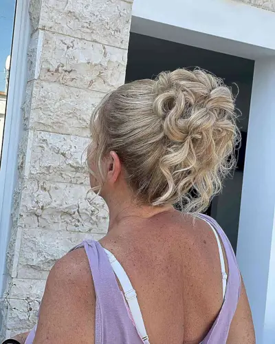 Bridal Modern Wavy Updo for Mother of the Bride