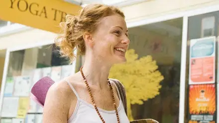 Girl Smiling after yoga class