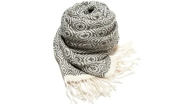 Black and White Alpaca Shawl