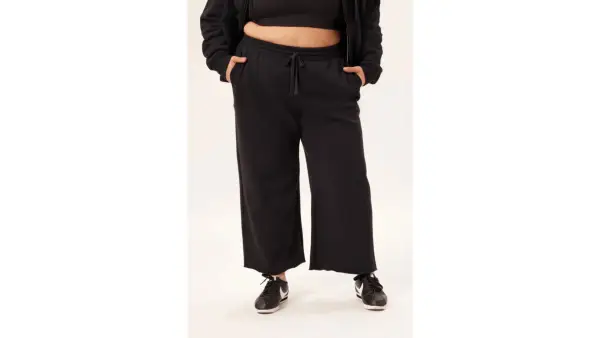 Girlfriend Collective Porcini Heather 50/50 Wide Leg Sweatpant