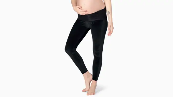 Maternity Velvet High Waisted Midi Legging