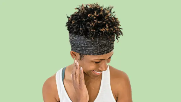 A headband from Aruna Project, one of our preferred yoga hair accessories