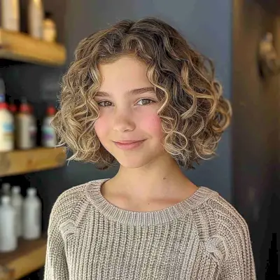 Curly Bob Hairstyle for Girls