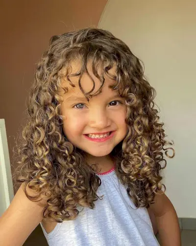 Long Layered Deva Curl for Little Girls