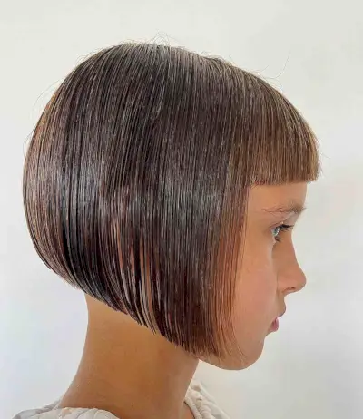 Perfectly Cut Short Bob with Bangs for Little Girls