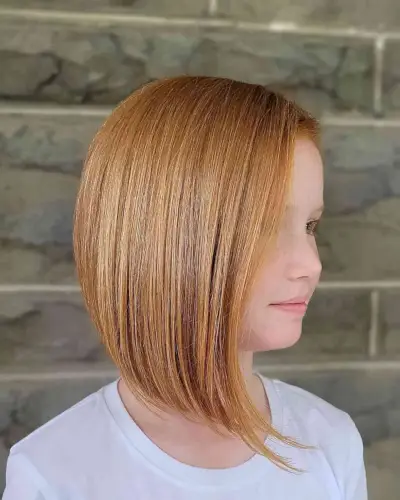 Asymmetrical Bob for Little Girls with Short Hair