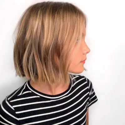 Dashing Neck-length short haircut for little girls with thin hair