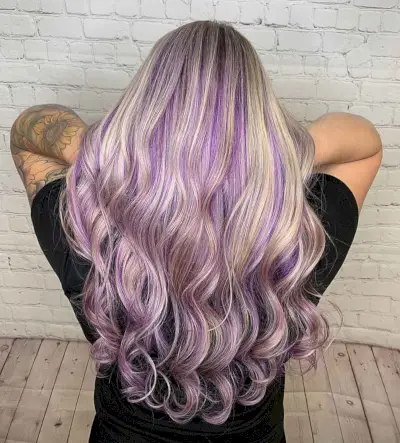 Saturated purple highlights