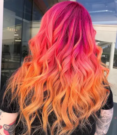 Pink and orange ombré