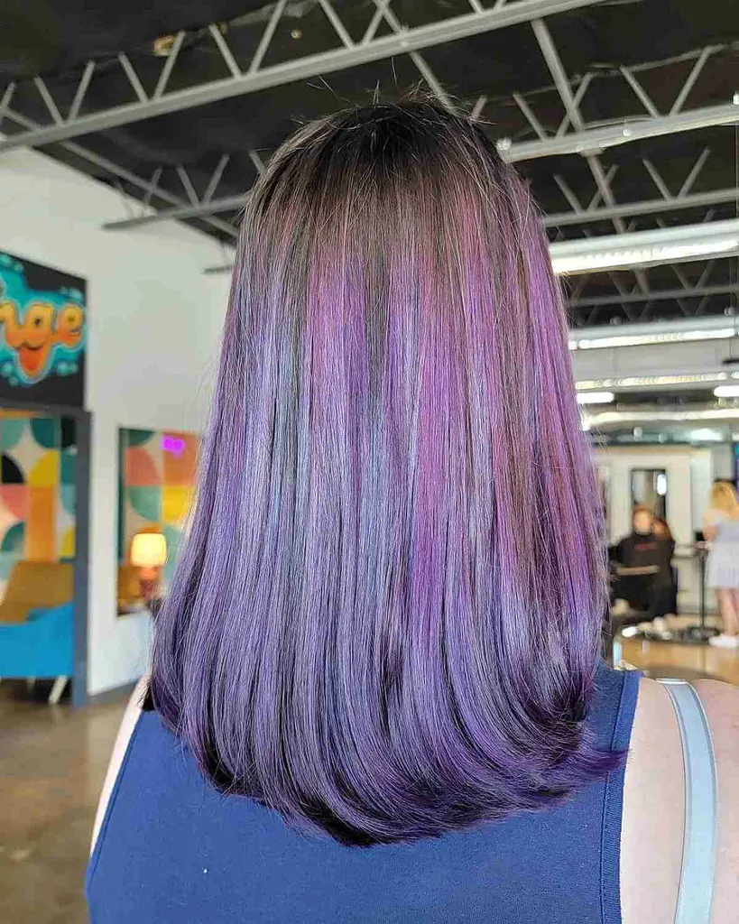 Purple Balayage evidențiază părul maro deschis' title=