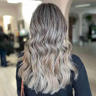 Light brown hair with honey blonde highlights