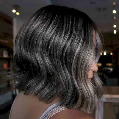 Dark Short Hair with Subtle Blonde Highlights