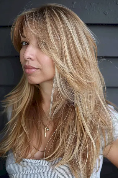 honey blonde highlights on longer hair