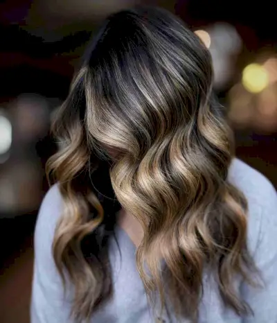 Stunning Long Black Hair With Blonde Highlights