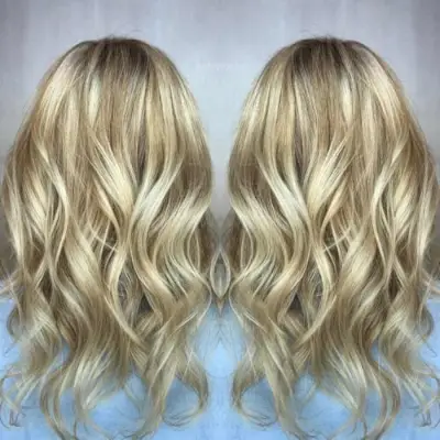 Opalescent golden blonde highlights