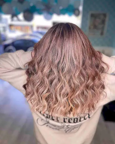 Rosy Gold Blonde Soft Ombre Balayage
