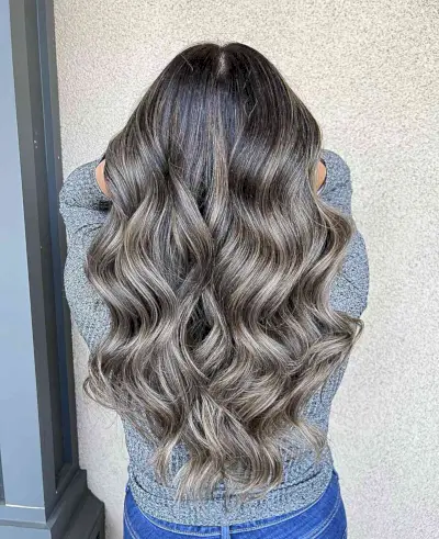 Dimensional Ash Blonde-Brown Balayage for Waist-Length Hair