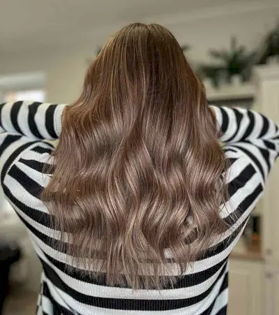 Medium U-Cut with Ash Brown and Soft Blonde Pieces Bronde Balayage