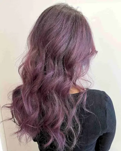 Dusty Magenta Purple Balayage Hair