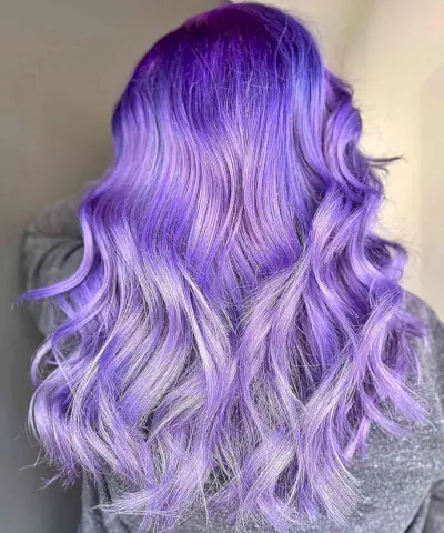 Dark Purple Roots with Purple Balayage Hair