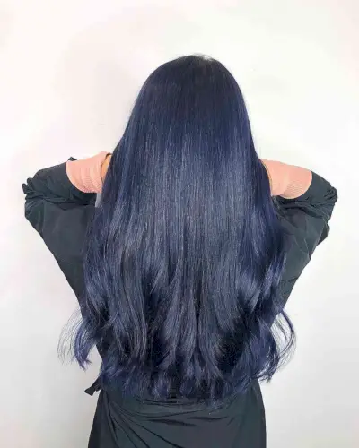Midnight blue and black balayage