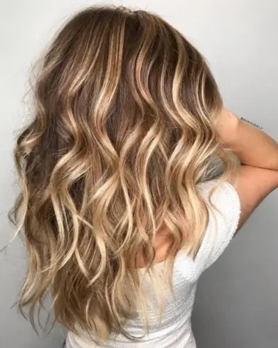 Medium Brown with Honey Blonde Highlights