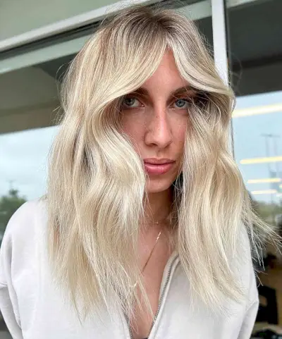 Face-Framing Bright Light Blonde Hair Color