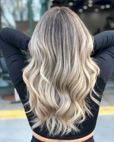 Light blonde balayage hair color