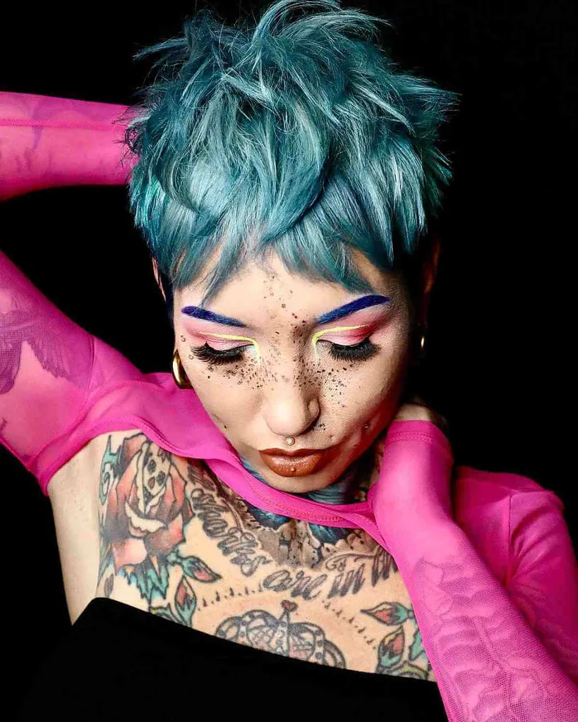 Choppy Teal Pixie צבע שיער' title=