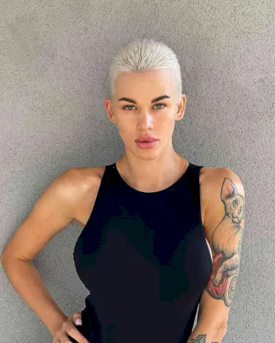 Extra Short Icy Blonde Pixie