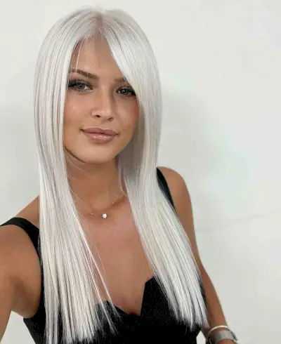 Icy Blonde Straight Long Hair