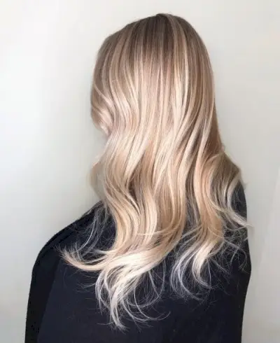 Romantic Icy Blonde Highlights on Brown Hair