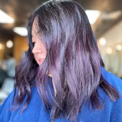 Medium-Length Midnight Purple Hair