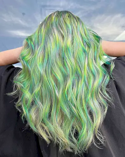Amazing Prism Green Hair with hints of blonde