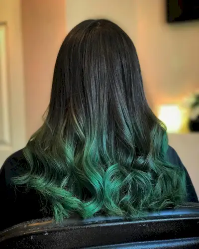 Bold Green Dip Dye