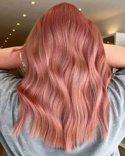 Romantic Rosy Gold Waves