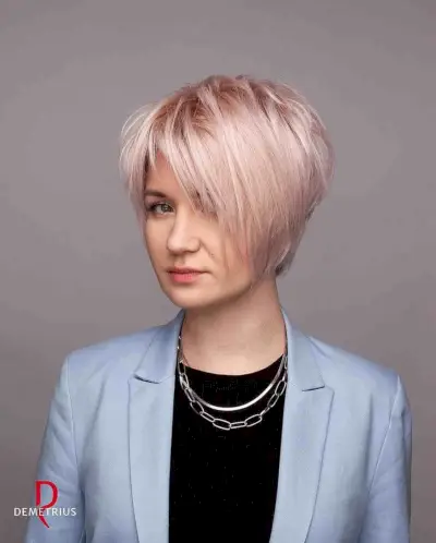 Long Choppy Rose Gold Pixie