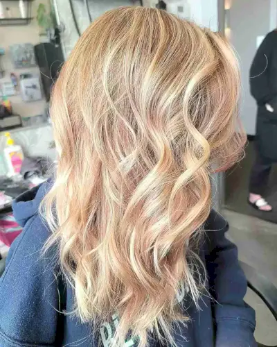 Slice of rose gold hair color