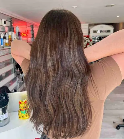 Soft Chestnut Brown Reverse Balayage