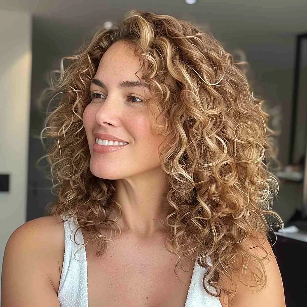 Pieskové stredne hnedé vlasy pre kučeravé vlasy' title=