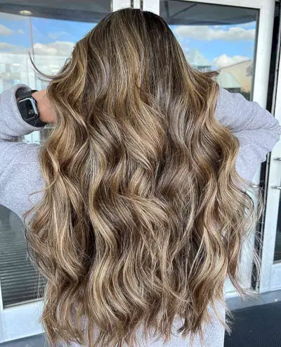 Long Golden Bronde Balayage Hair