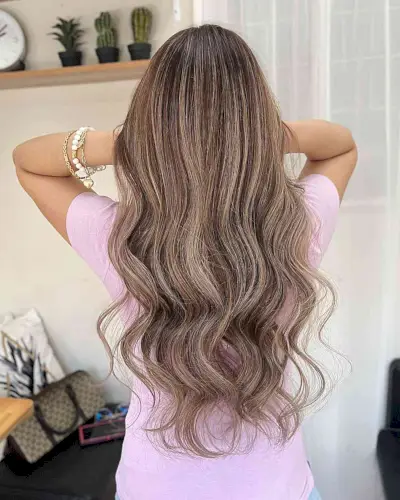 Low-Maintenance Light Ash Brown Balayage for Long Hair
