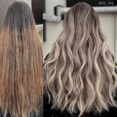 Amazing Rooted Blonde Balayage for long hair
