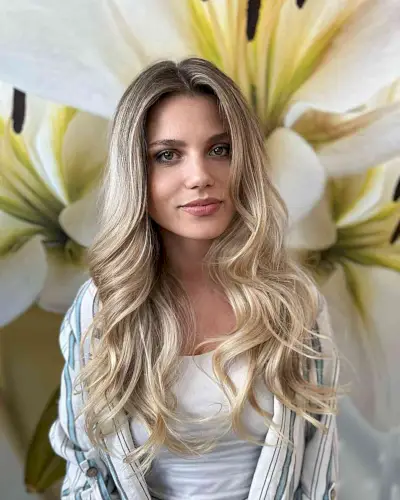 Chest-Length Blonde Balayage Hair