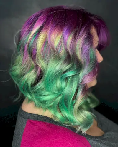 Purple to Mint Green Ombre Style