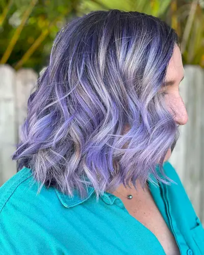 Grey and Purple Ombre Haircolor