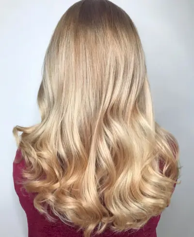 Caramel Platinum Blonde Hair